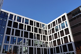 The Innovation Center in Stuttgart, view from the inner courtyard