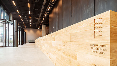 Interior view of the entrance area of an office building.