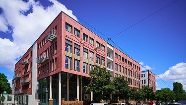 Exterior view of the iWerkx from Rintheimer Strasse in Karlsruhe
