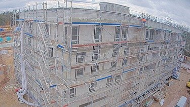 Aerial view of a construction site