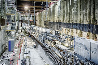 Photo construction site project metro connection Nordhavn Copenhagen