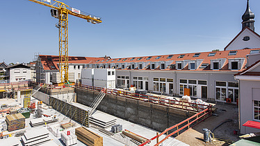 Baustellenarbeiten im Innenhof der Seidelschen Höfe