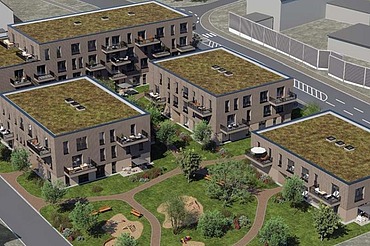 Visualization of four residential buildings