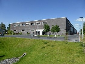 Back of the Orafol Hall 11 in Oranienburg