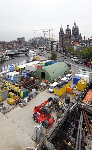 Photo construction site for the Amsterdam North-South subway line