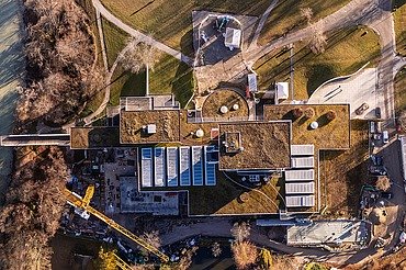 Bild zeigt eine Luftaufnahme des Museums von oben