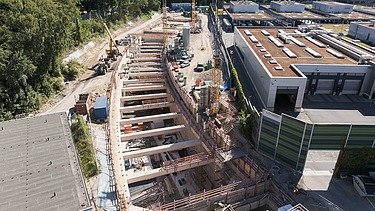 U5 Hamburg Los 2: Luftaufnahme des Baus