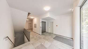 Stairwell of one of the residential buildings in the PURA residential complex