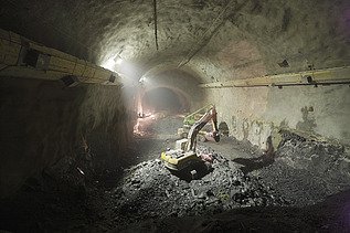 Photo of the construction site for the extension of the Vianden pumped storage plant