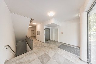 Stairwell of one of the residential buildings in the PURA residential complex