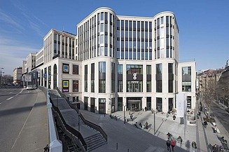 Exterior view of the Gerber shopping center in Stuttgart city centre