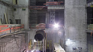 Photo of the construction site for the extension of the Vianden pumped storage plant