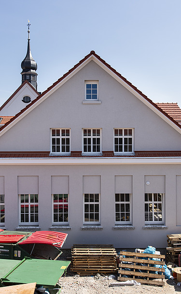 Fassade fortgeschrittene Arbeiten Seidelsche Höfe weißen Gebäude