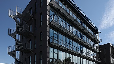 Foto Außenansicht Anbau Bürogebäude AGCO GmbH in Marktoberdorf