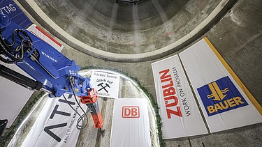 Photo of the start of construction of the Munich main line, main station tunnel