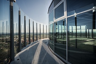 Der TK Elevator Testturm in Rottweil, Blick von der Besucherplattform