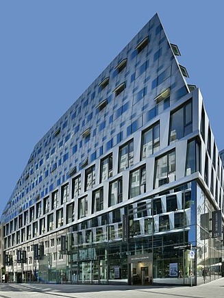 Exterior view of a shopping district