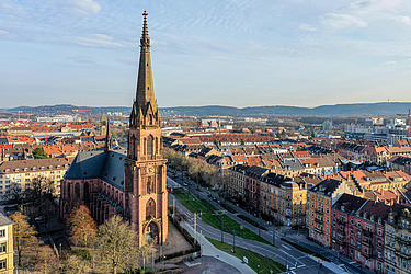 Aerial view of Karlsruhe Durlacher Tor 
