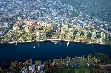 Visualisierung als Luftaufnahme des Gesamtprojekts