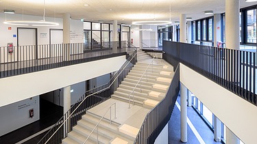 Staircase of new school building Am Breiten Luch in Berlin-Neu-Hohenschönhausen 