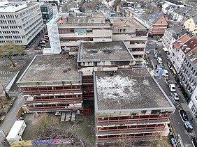 Obenansicht des Bauen im Bestand-Projektes Zentralbibliothek Köln