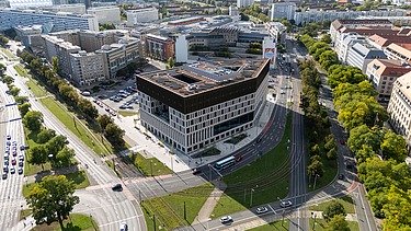 Luftaufnahme des neuen Verwaltungszentrums - Stadtforum Dresden
