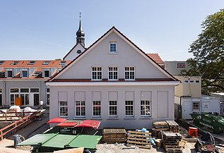 Fassade fortgeschrittene Arbeiten Seidelsche Höfe weißen Gebäude