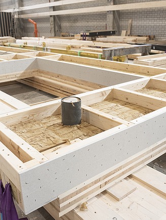 LENO-ADD wall element manufactured by ZÜBLIN Timber in Aichach