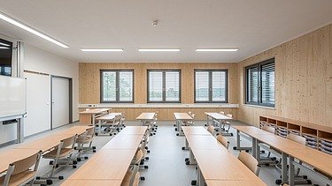 Picture of a classroom with wooden walls from MOLENO®