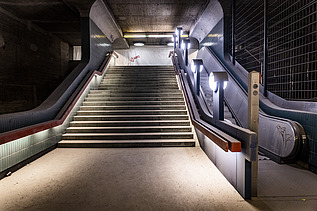 Photo of a staircase and escalator
