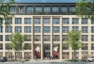 Moderne beige Fassade Visalisierung B'Ella Quartier
