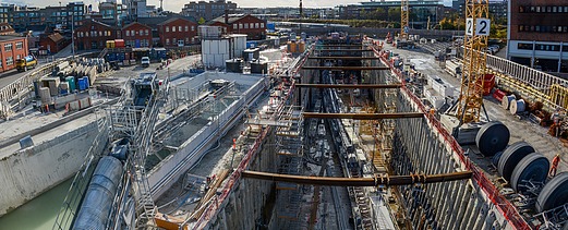 Photo construction site project metro connection Nordhavn Copenhagen