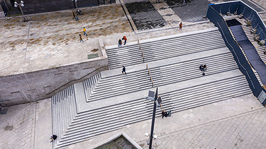 Photo of the staircase construction from the air