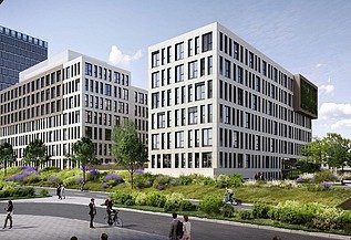 Visualisierung des Bürogebäudes SEED in Frankfurt am Main