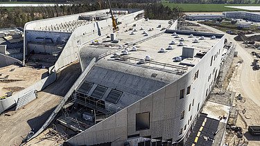 Luftaufnahme der Gebäude der FAIR Darmstadt