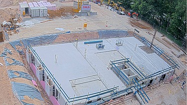 Aerial view of a construction site