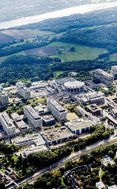 Aerial view of the transportation structure at the Ruhr University Bochum