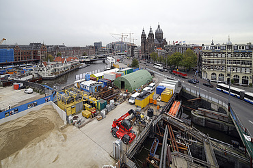 Photo construction site for the Amsterdam North-South subway line