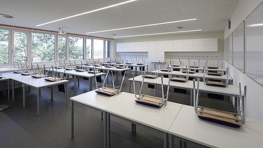 Foto Innenansicht eines Lehrsaals der Bereitschaftspolizei in Königsbrunn