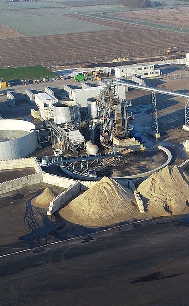 Luftbild der Bodenwaschanlage in Wittmundhafen