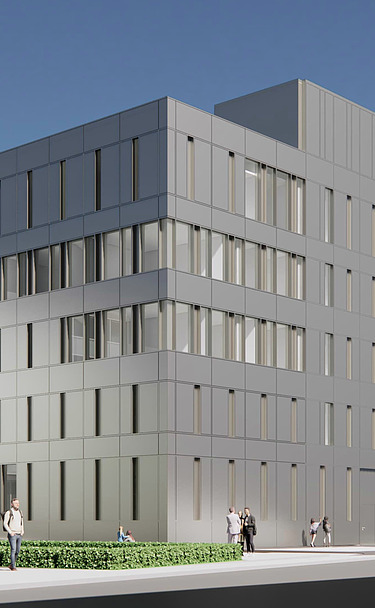 Foto Fassaden-Perspektive Südwest Interimsgebäude am Hauptbahnhof