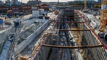 Photo construction site project metro connection Nordhavn Copenhagen