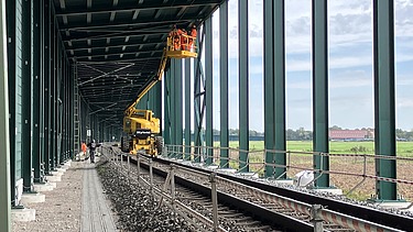 Bautellenarbeiten an den Gleisen
