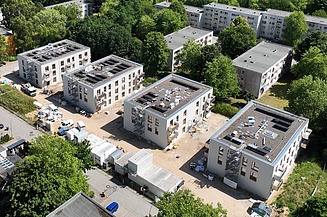 Luftbild einer Quartiersentwicklung in Itzehoe