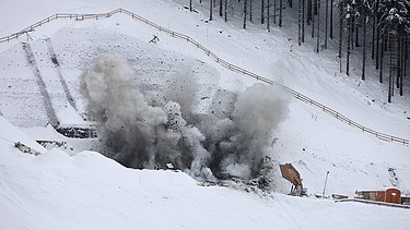 Foto Sprengung Projekt Tunnel Neubaustrecke Ebensfeld-Erfurt