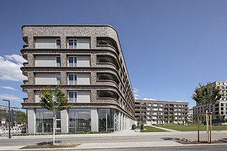 Foto Wohngebäude BUGA Mannheim mit Schindelfassade