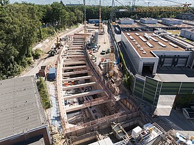 U5 Hamburg Los 2: Luftaufnahme des Baus