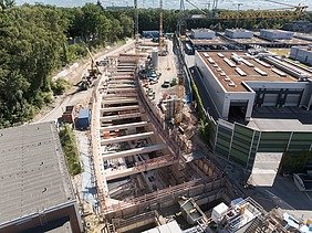 U5 Hamburg Los 2: Luftaufnahme des Baus
