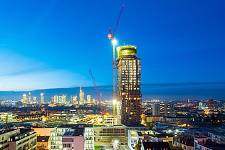 Photo construction site Henninger Turm Frankfurt am Main