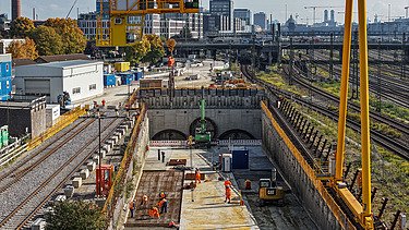 Fortgeschrittene Baustelle der Stammstrecke München